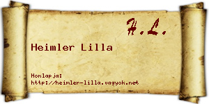 Heimler Lilla névjegykártya